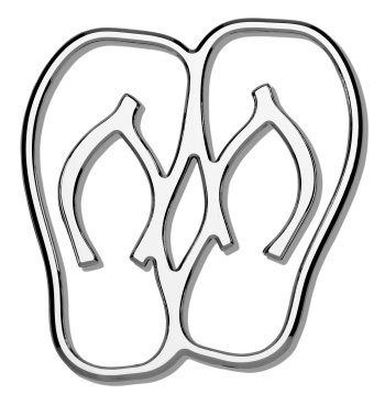 Sandals Outline Chrome Emblem