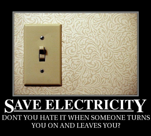 save electricity demotivational
