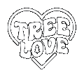 Tree heart Love diecut decal