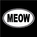 Oval Meow Decal