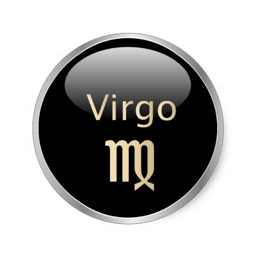 6 Small Round Zodiac Stickers Virgo
