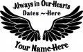 Always in Our Hearts Angel Wings Sticker
