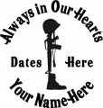 Always in Our Hearts Fallen Soldier Sticker