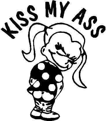 Calvinette Kiss My Ass Decal