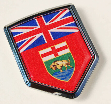 Canada Manitoba Flag Crest Car Chrome Emblem Decal Sticker