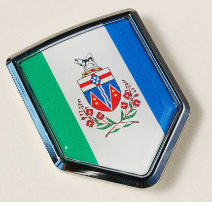 Canada Yukon Flag Crest Chrome Emblem Car Decal Sticker