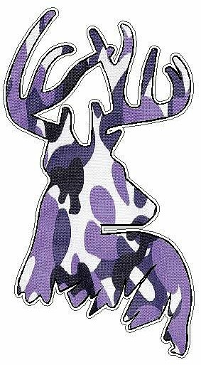 Deer Head Decal 44 - Camo Purple