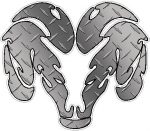 Dodge Ram Tribal Logo - Diamond Plate SILVER