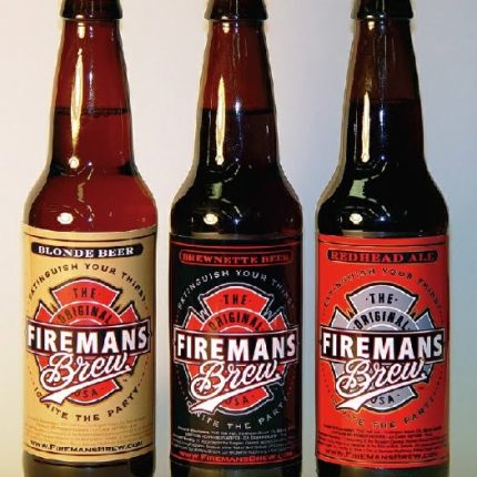 Firemans Brew Bottles Rectangular Decal