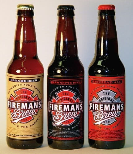 Firemans Brew Bottles Rectangular Decal