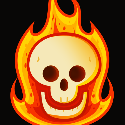 flaming skull sticker 222