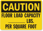 Floor Load Capacity Caution Sign 7