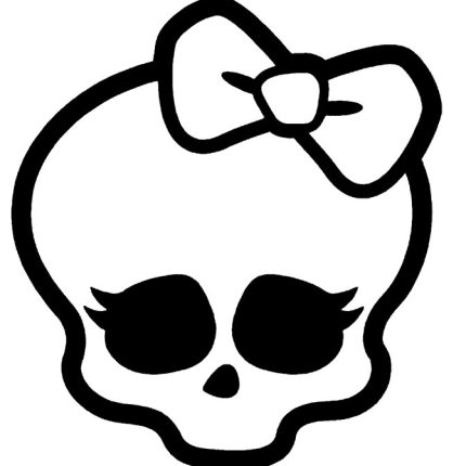 girl skull with bow diecut decal