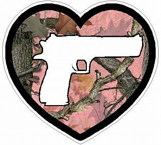 HAND GUN IN HEART FILLS camo nature pink