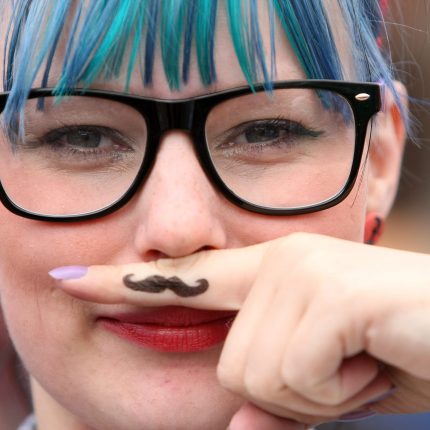 hipster olympics mustache girl