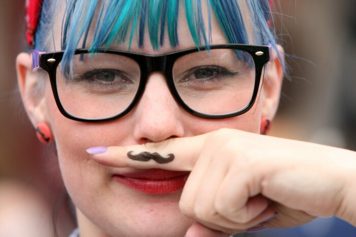hipster olympics mustache girl