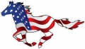 horse usa LEFT patriotic sticker