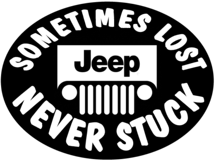 jeep never stuck funny auto decal