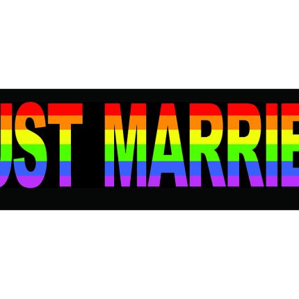 LGBT JUST MARRIED BUMPER STICKER