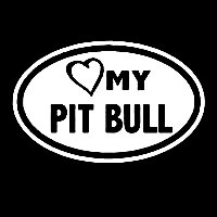 Love my pit bull oval decals stickers