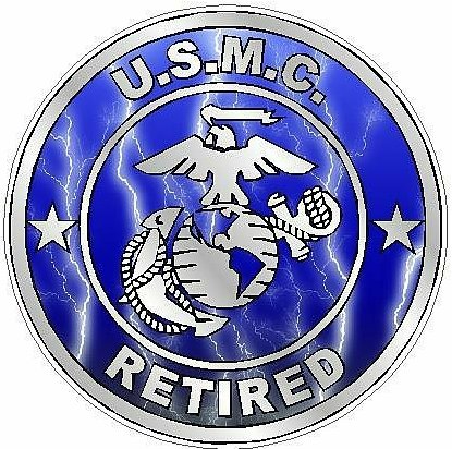 MARINE CORPS RETIRED lightning blue