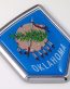 Oklahoma US state flag domed chrome emblem car badge decal