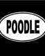 Poodle Oval Dog Decal
