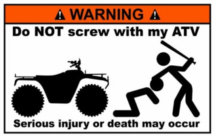 Quad Funny Warning Sticker 3