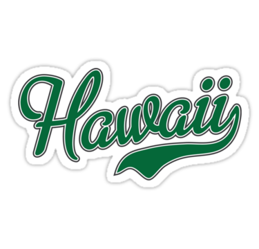 script hawaii sticker