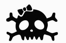 Skull with Bow Decal-