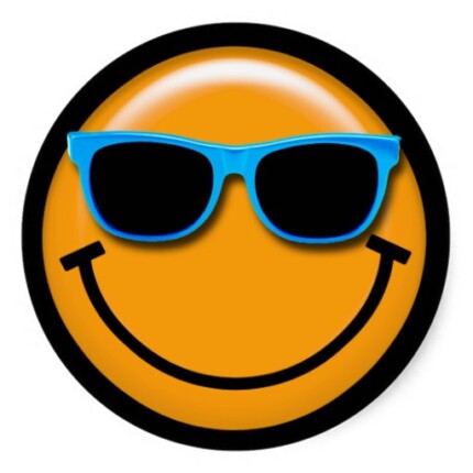 Smile orange blue shades sticker