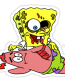 spongebob and patrick zombie sticker