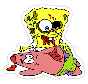 spongebob and patrick zombie sticker