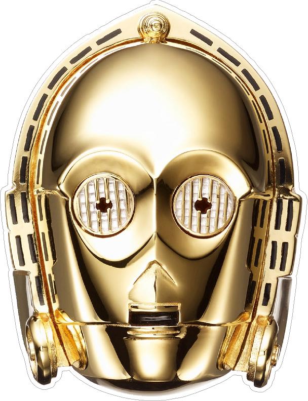 STAR WARS C3PO HEAD SHOT COLOR STICKER