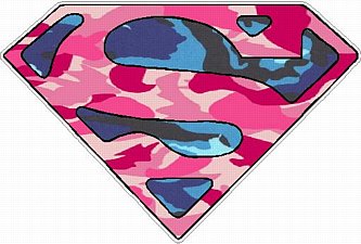 Superman Shield CAMO Pink and Blue