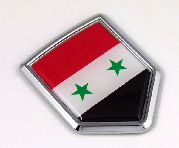 Syria 3D Adhesive Flag Crest Chrome Car Emblem