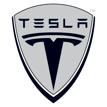 Tesla Emblem Logo color cut to shape 55