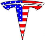 Tesla Motors T Logo decal USA FLAG