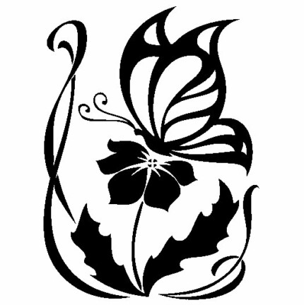 Butterfly on a Flower Decal