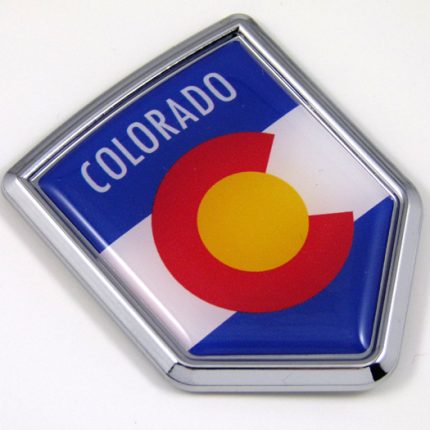 colorado US state flag domed chrome emblem car badge decal