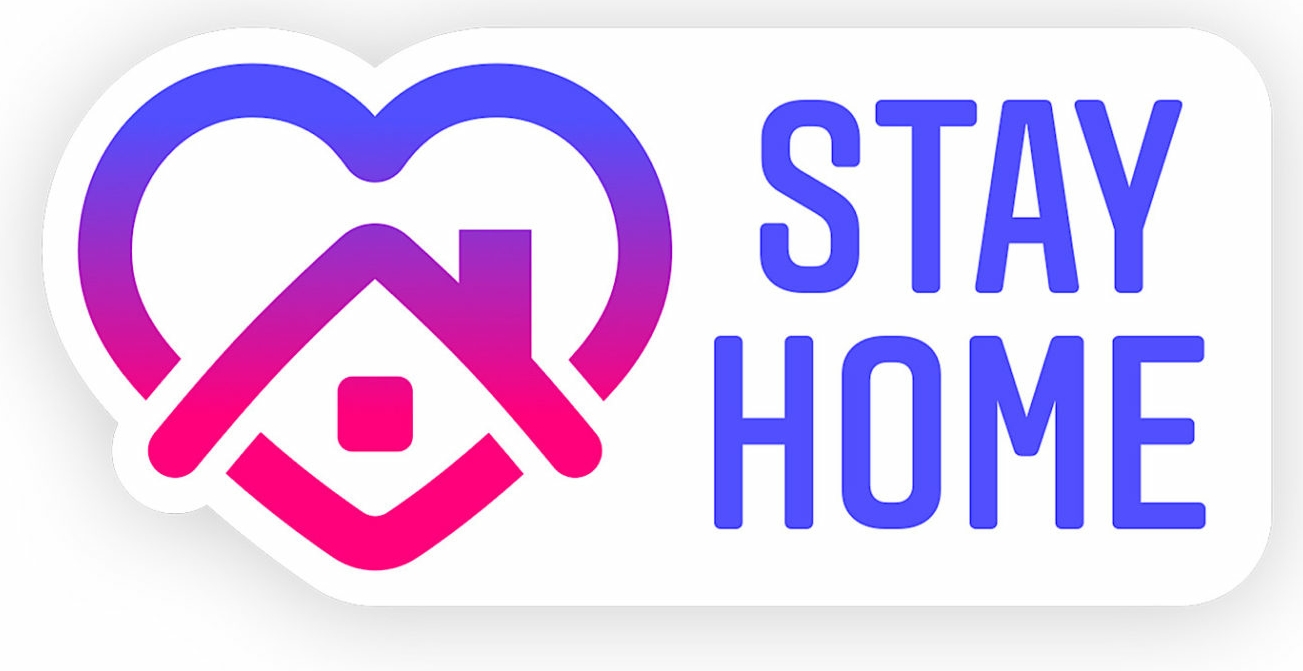 Covid - 19 Stay Home Color Sticker