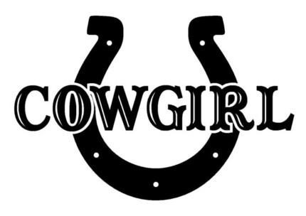 Cowgirl with Horseshoe Decal