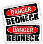 DANGER REDNECK STICKER SET PAIR