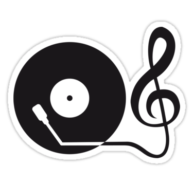 DJ sticker Record and Music Symbol
