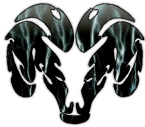 Dodge Ram Tribal Logo - FILLS Lightning BLACK