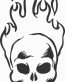 Flame Skull Decal 3
