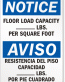 Floor Capacity Bilingual Sign