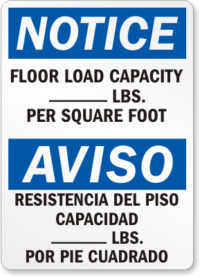 Floor Capacity Bilingual Sign