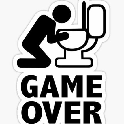 GAME OVER FUNNY BEER STICKER