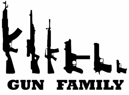 Gun Family Diecut Decal 3